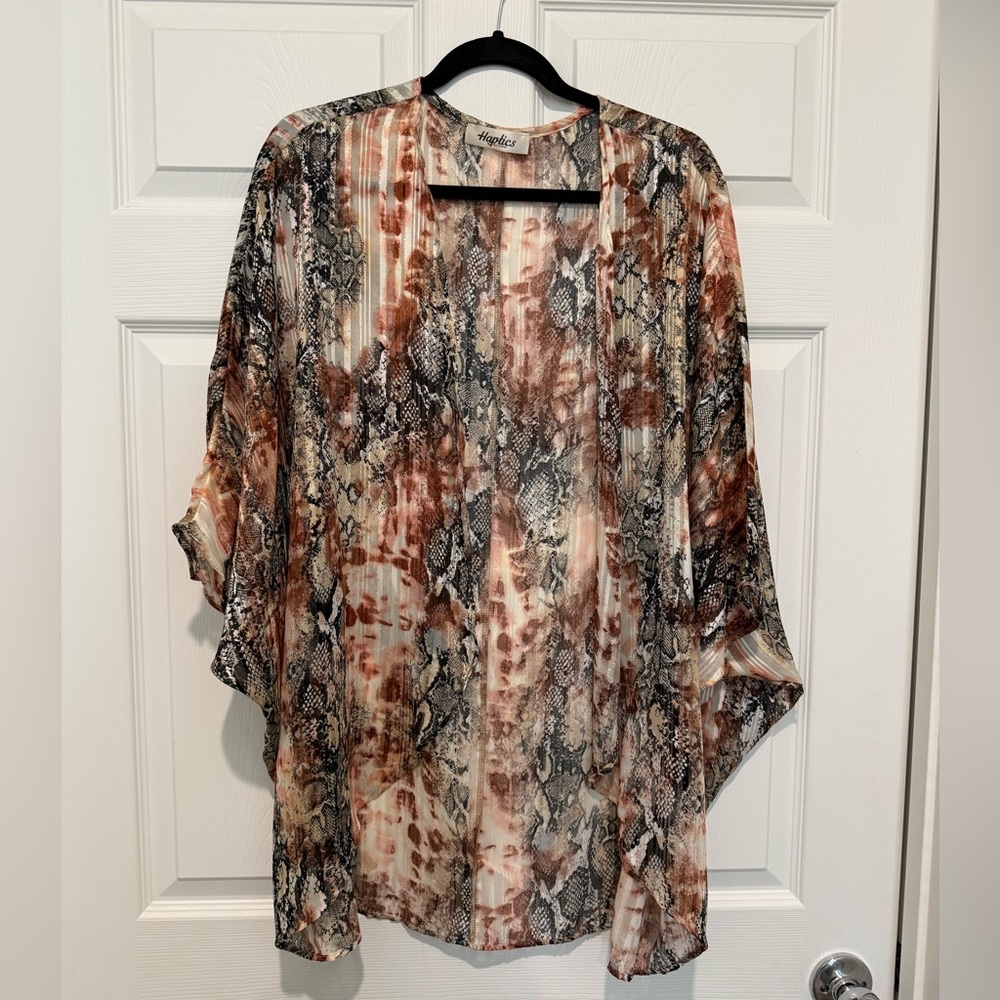 Haptics Multicolor Snake Print Cardigan